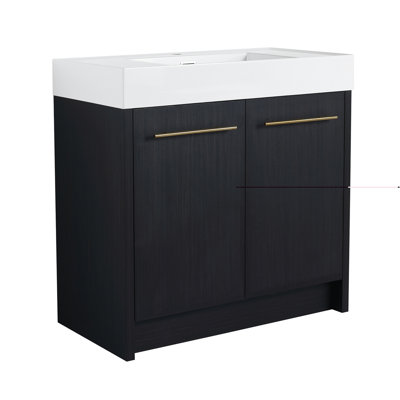 Meuble-lavabo autoportant avec lavabo en résine