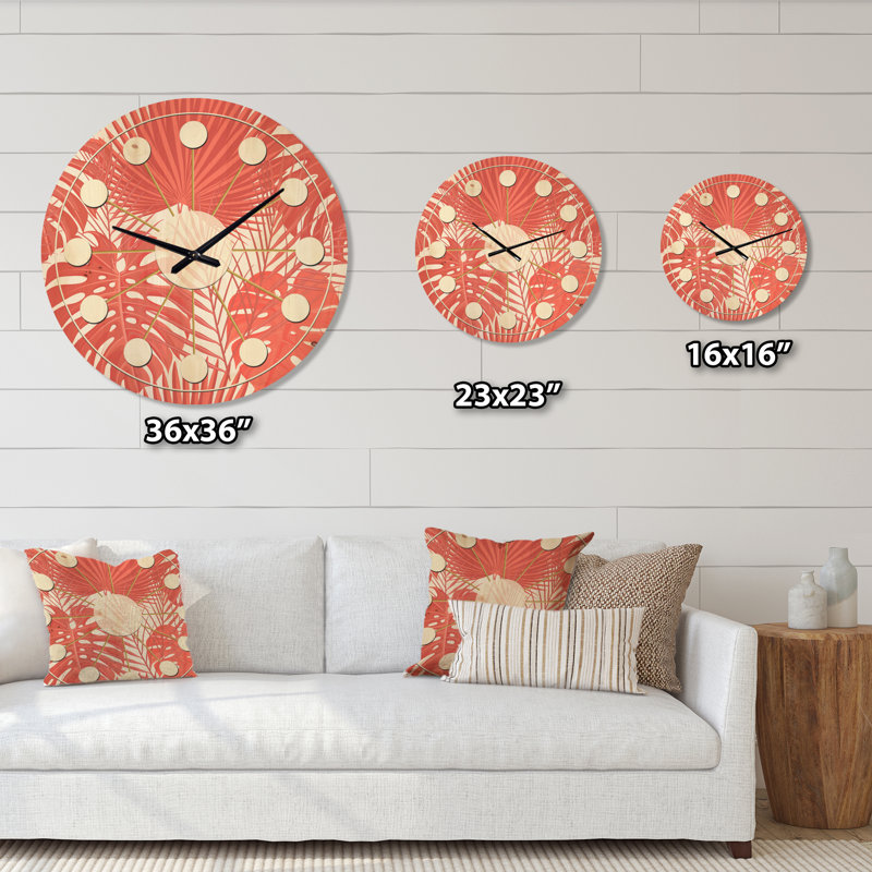 Solid Wood Analogue Wall Clock, Medium