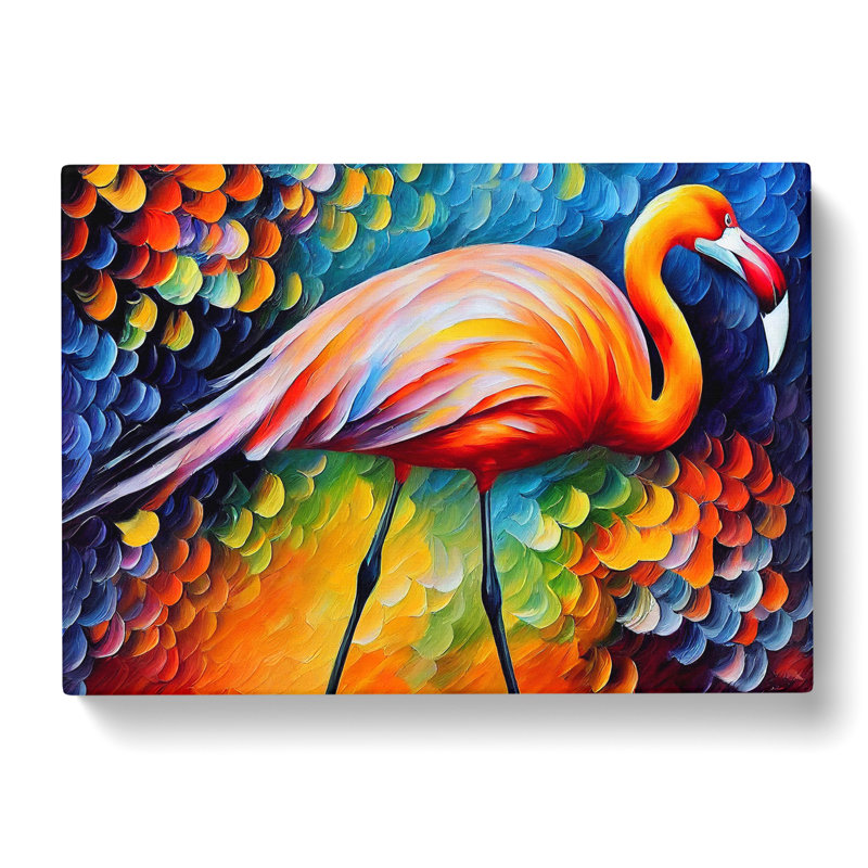 Flamingo Painting Vol.2 Abstract - Wrapped Canvas, 35cm H x 50cm W x 3cm D