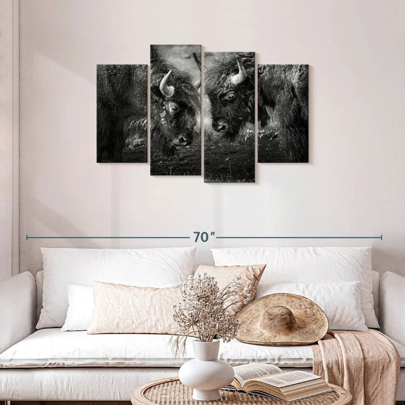 Bisons Head To Head, 27" H x 43" W