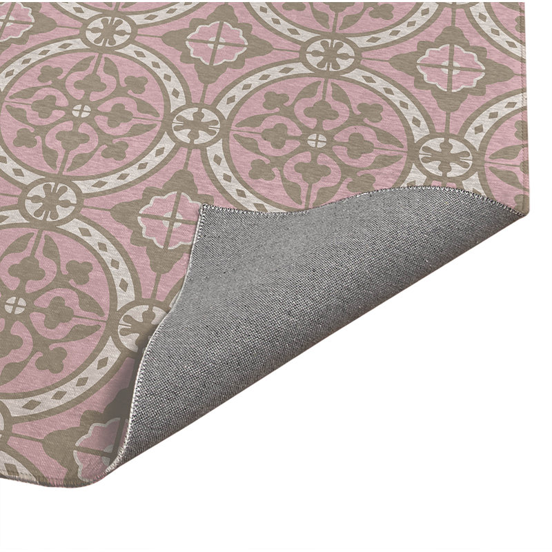 Tapis de lessive Aleah, Rectangle 5 pi x 7 pi, Rose