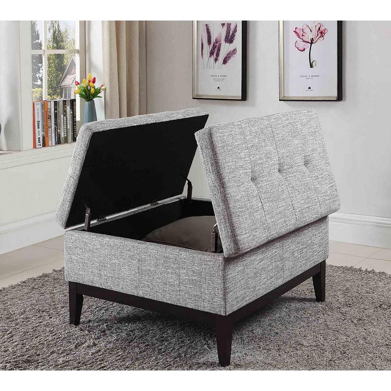 Grande table basse avec rangement 18 po, beige et gris