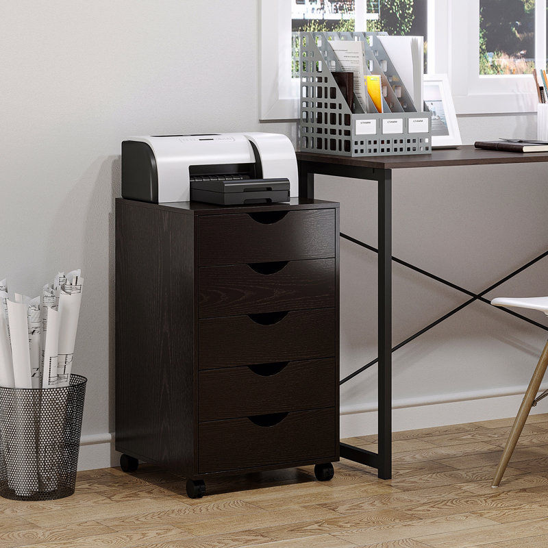 5 Drawer File Cabinet Storage Organizer Filing Cabinet With Nordic Minimalist Modern Style & Wheels