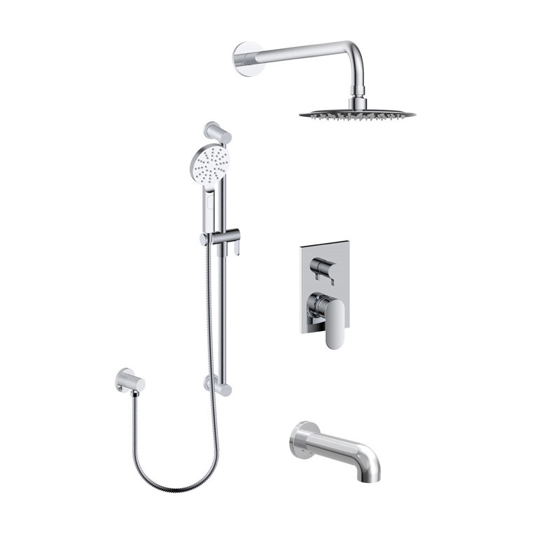 Ensemble de douche chromé rond, Chrome chrome