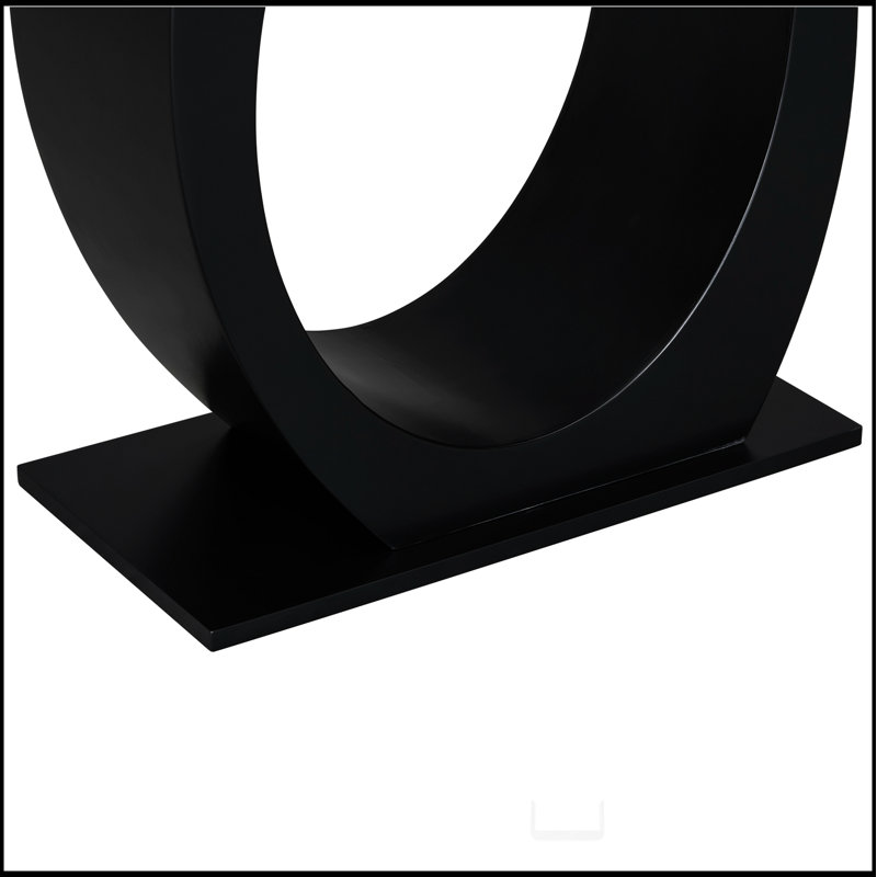 Mirod Stylish Modern Console Table with Egg-Shaped Base,Enhanced Stability and Durability,Sleek Design, Black