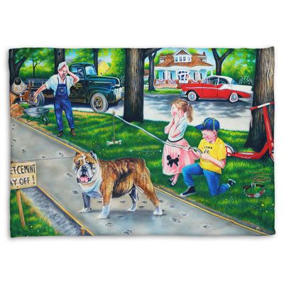 Coral Fleece Blanket, A Doggone Mess by Robert Andrea