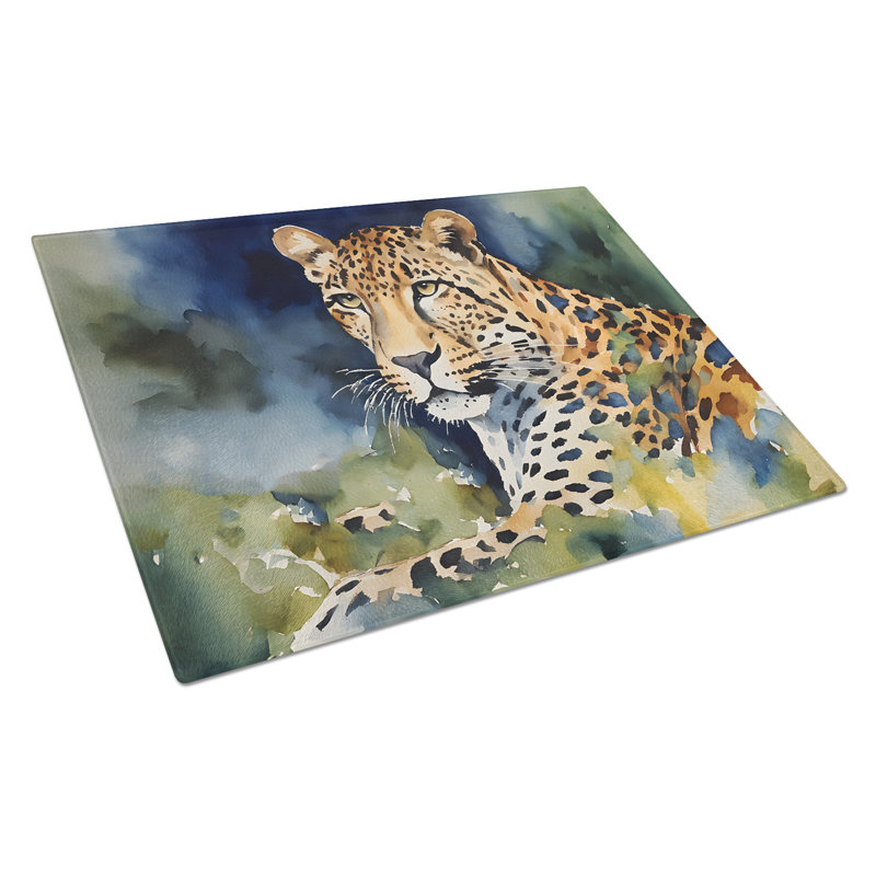 Leopard Glass Cutting Board Large
