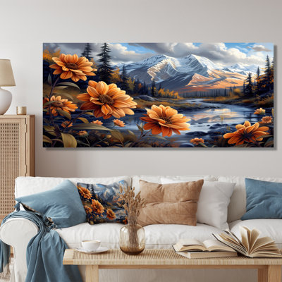 Alaska Denali National Park Flower Mountain River - Alaska, décoration murale