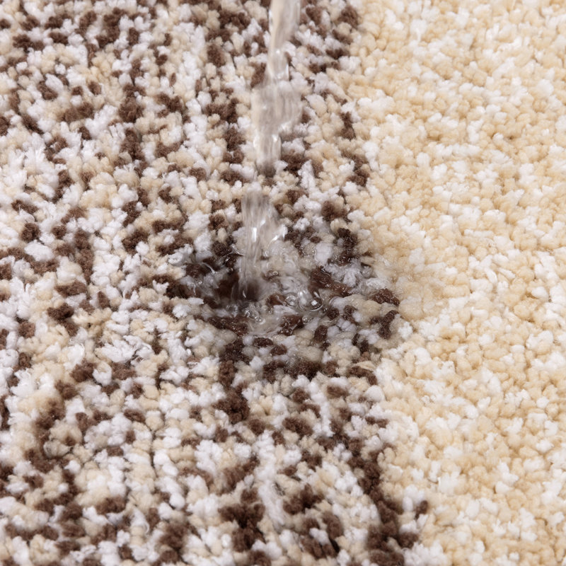 Tapis en microfibre Lazzuro , Brun / Beige