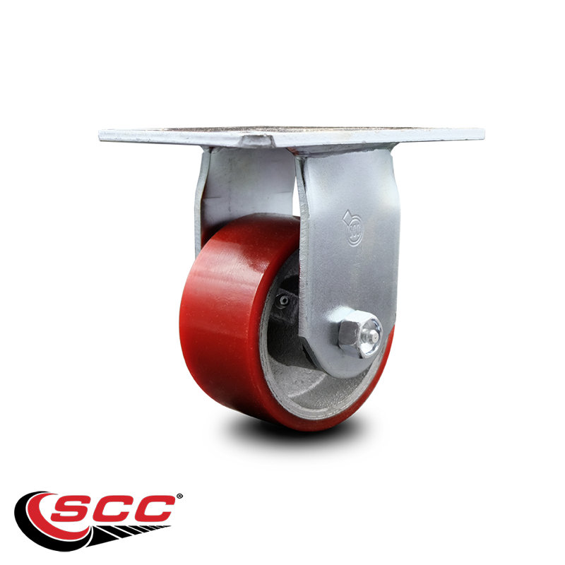 Poly on Cast Iron Caster, Red