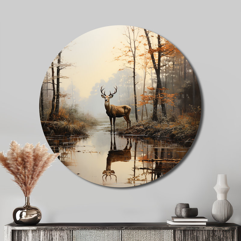 Gregorey - animaux, art en métal rond, H 36 po x l 36 po