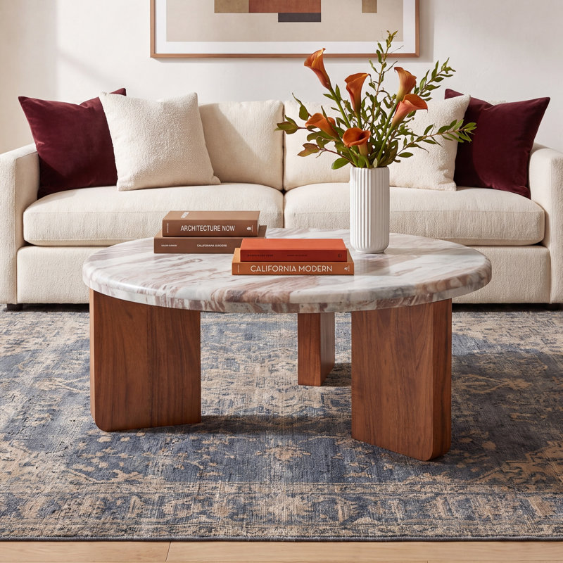 Bryony Marble Coffee Table, Brown