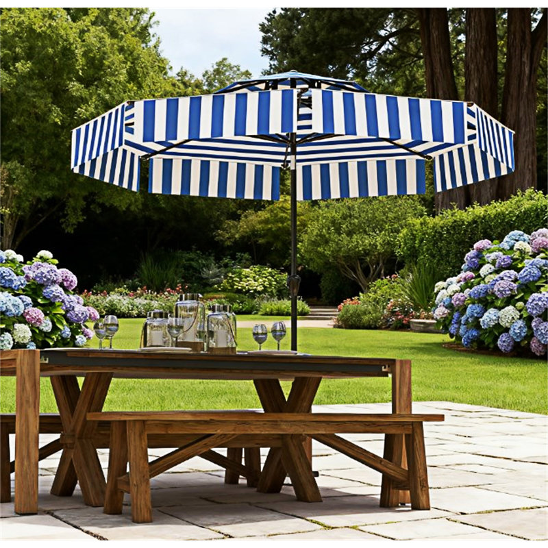 Parasol de marché extérieur avec manivelle, Marine