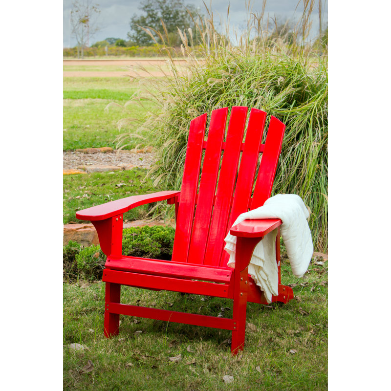 Kalista Acacia Outdoor Adirondack Chair, Red