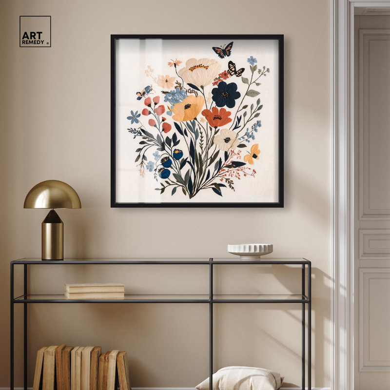 «Garden of Threads I Shadowbox Print», décoration murale par Art Remedy, H 31 po x l 31 po, Noir