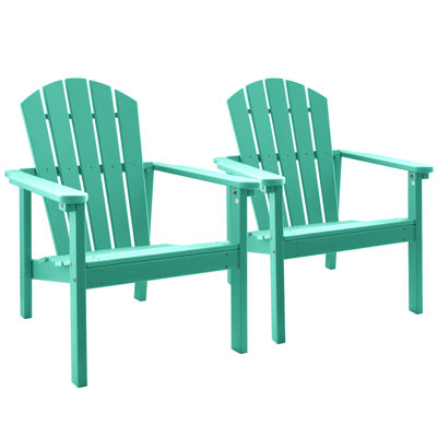 Chaise Adirondack empilable en PEHD toutes saisons, chaise de patio d'extérieur peu encombrante, 2 pièces