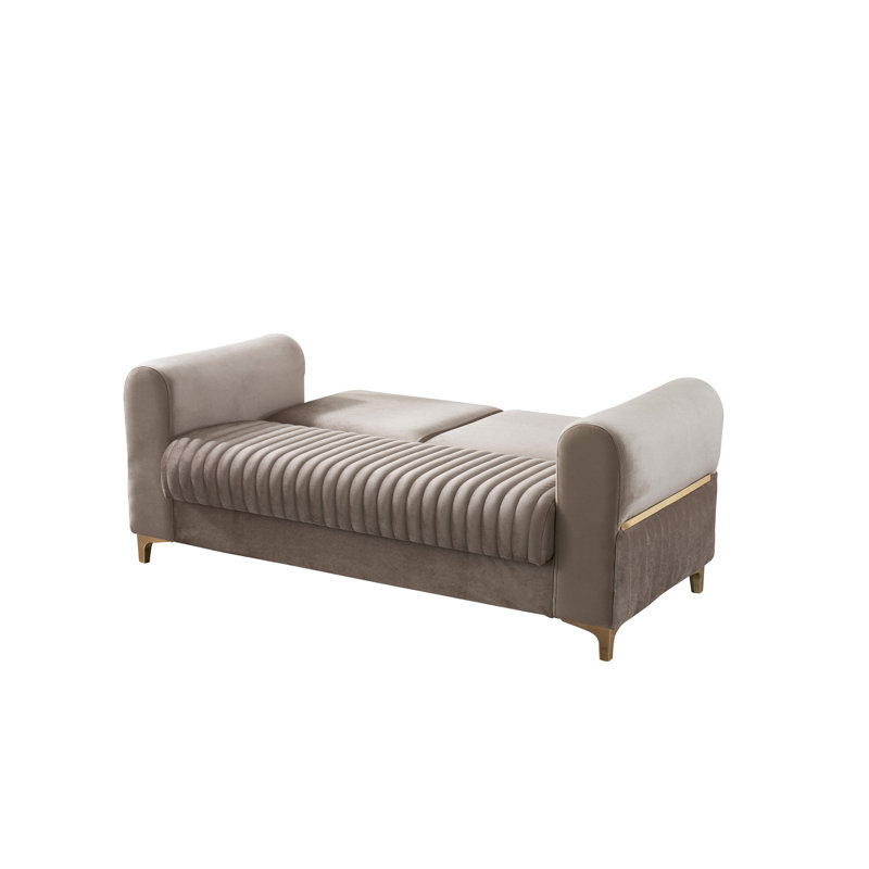 Causeuse convertible en tissu de velours Melody