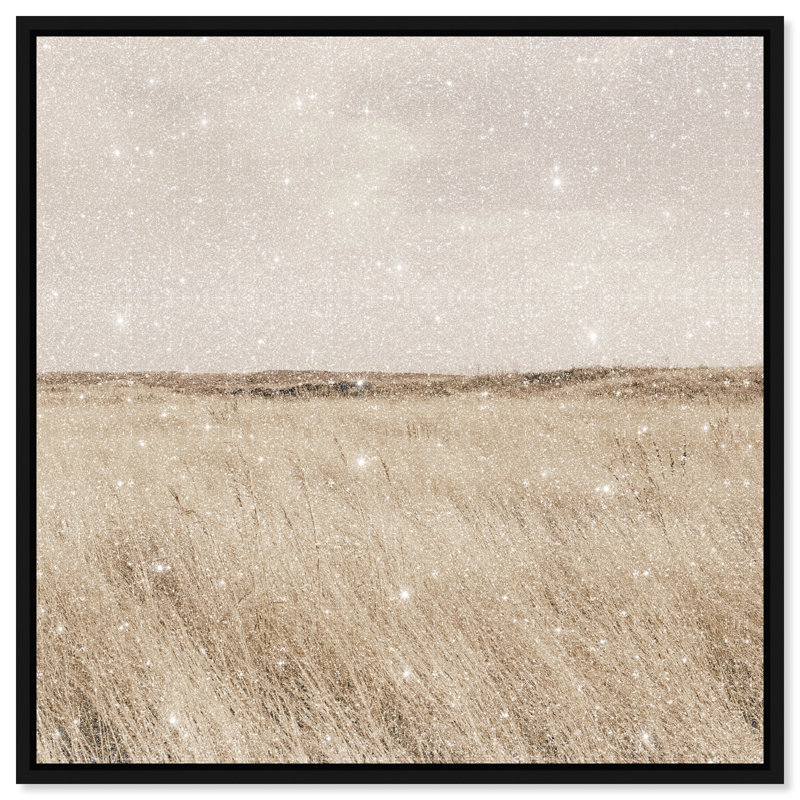 Golden Nature Print by Oliver Gal, 25" H x 25" W, Black Floater Frame