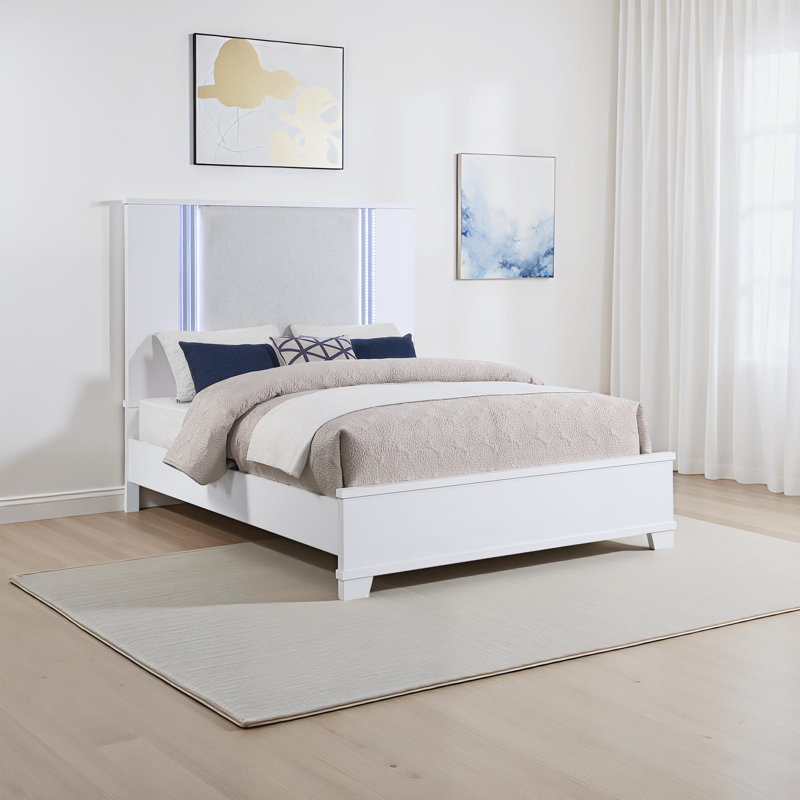 Upholstered Bed With Lights, Queen