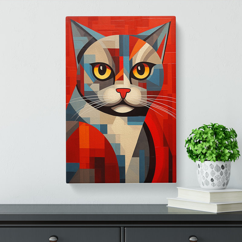 Cat Constructivism - Print on Canvas, 60cm H x 40cm W x 3cm D