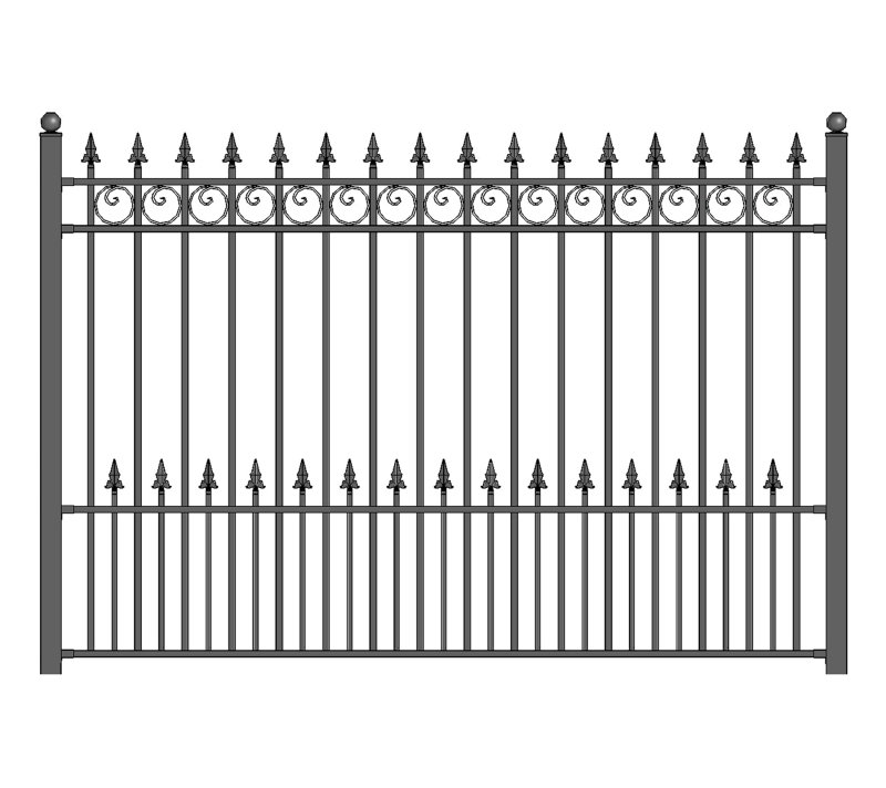 Prague 62.8'' H x 66'' W Black Metal Fencing ALEKO