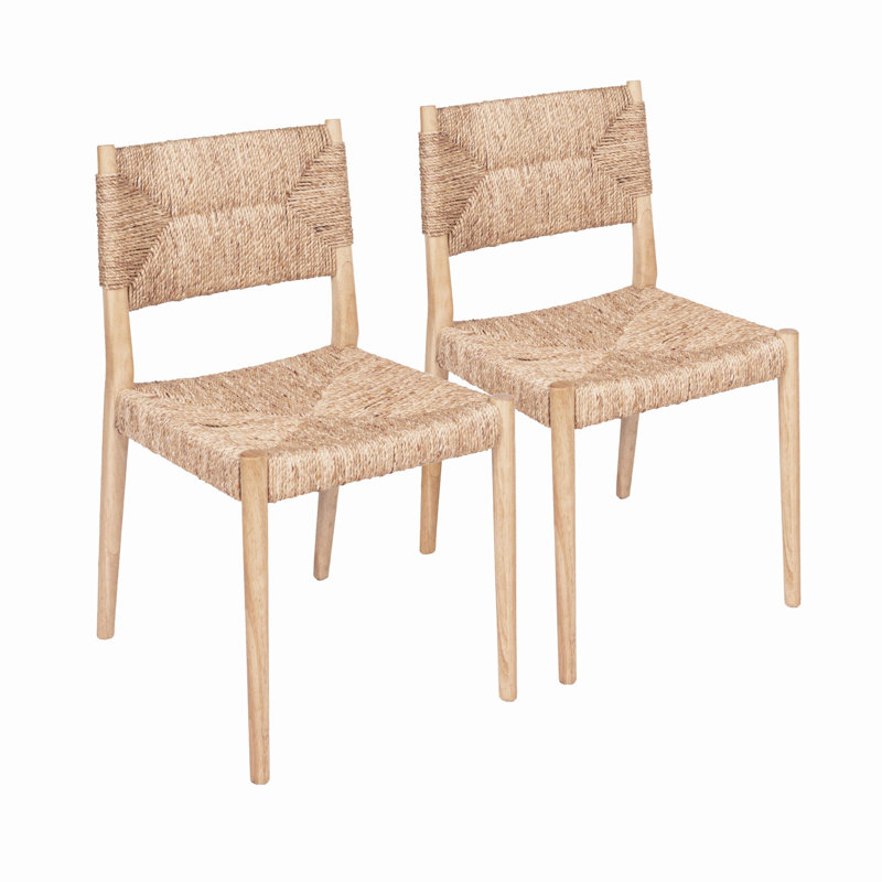 Seagrove Woven Water Hyacinth and Rubberwood Chair