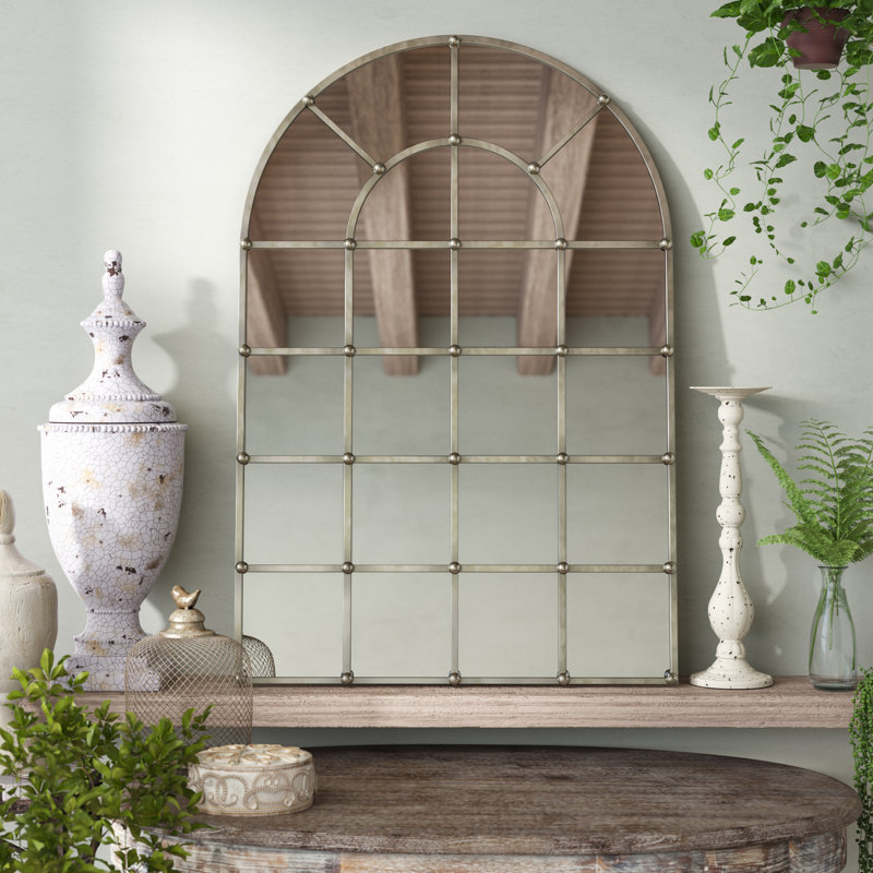 Santino Metal Arch Window Wall Mirror