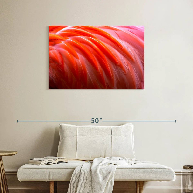 Brampt Bright Pink Flamingo Feathers, 24" H x 36" W