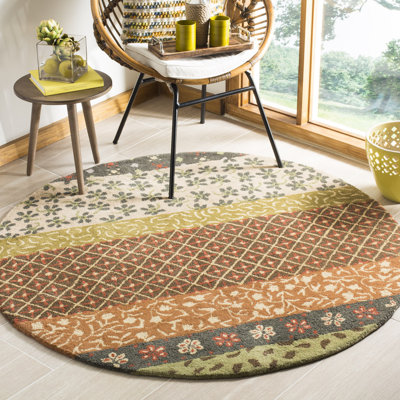 Tapis floral en laine / coton / latex touffeté à la main Mccullough