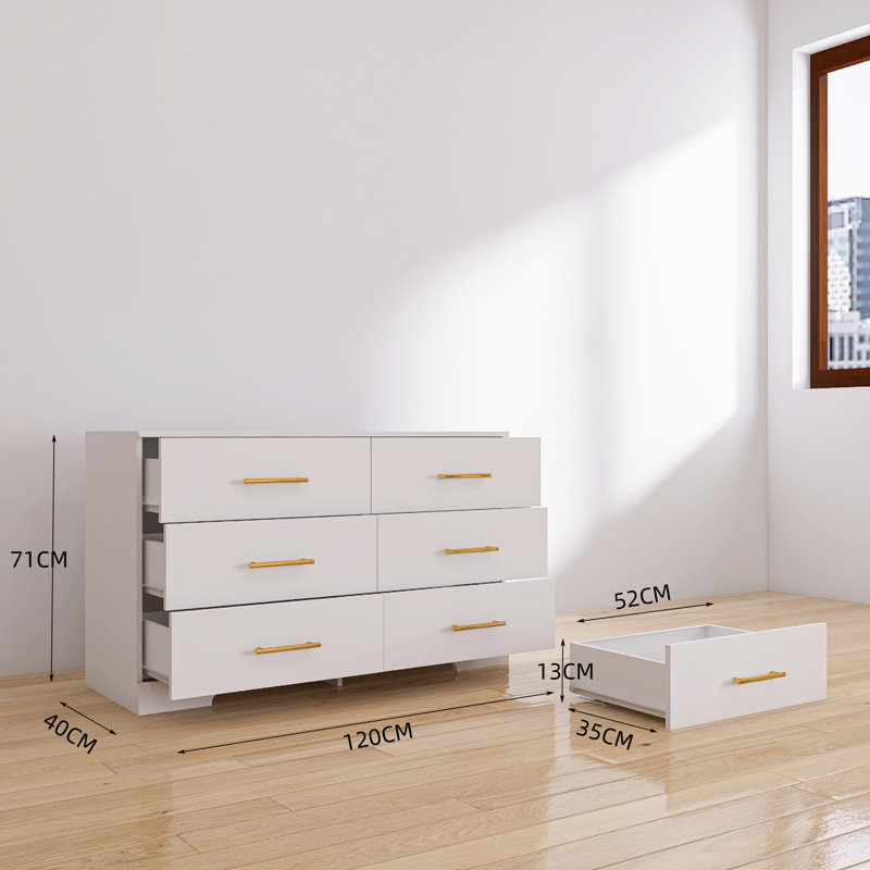 Commode en bois avec 6 tiroirs