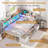 Upholstered Convertible Daybed Twin with Storage Pull-out Cabinet Bookcase & L-Shaped Headboard Under-Bed Drawers Metal Platform Bed-1681847555-1681738982