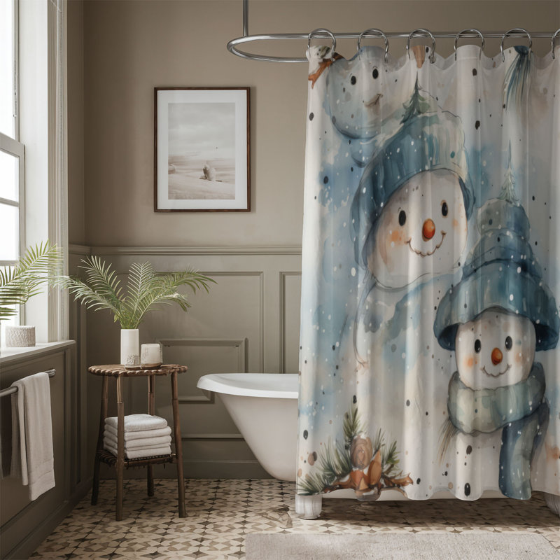 Rideau de douche polaire, H 74 po x l 71 po