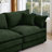 3-Seater Modular L-Shaped Chenille Sectional Sofa with Removable Ottoman - Dark Green-1203852883