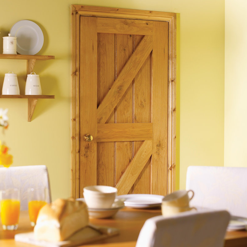 Nostalgia Solid Oak Internal Door Unfinished, 198.1 cm H x 76.2 cm W x 4 cm D