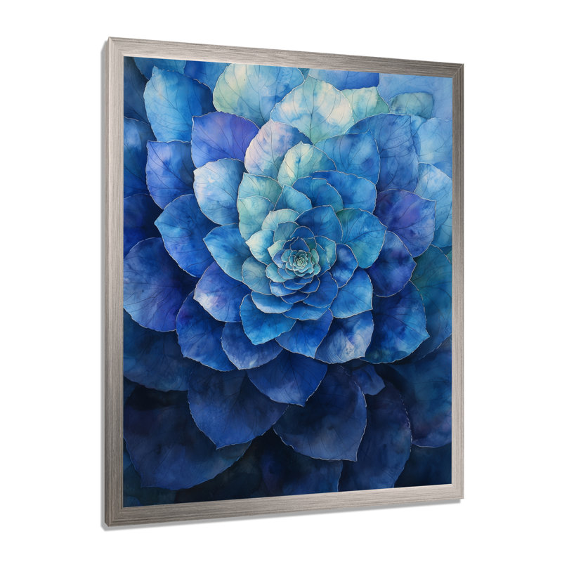 Rodgers - Floral Wall Art, Reproduction encadrée d'une seule photo sans pass, Argent argent, H 32 po x l 24 po