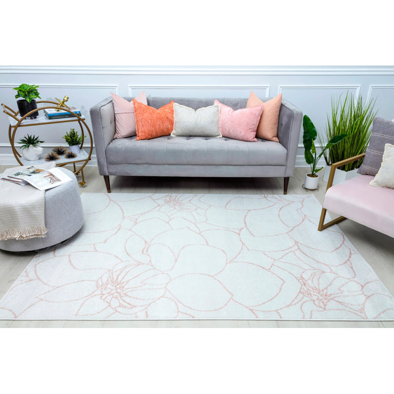 Tapis blanc Azalea, Rectangle 8 pi 3 po x 10 pi 0 po