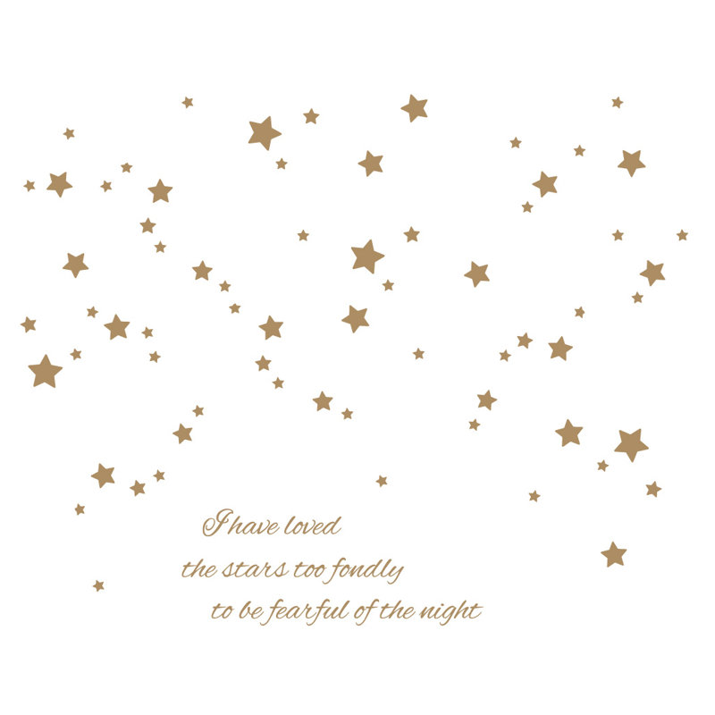 Adhésif décoratif "j’ai aimé les étoiles", H 48 po x l 60 po x P 0,01 po, Brun pâle