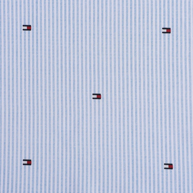 Tommy Hilfiger Printed Percale Cotton Sheet Set, Twin XL Sheet Set with 1 Pillowcase, Blue/Black/Red