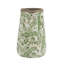 Vase en céramique blanc avec motif floral vert