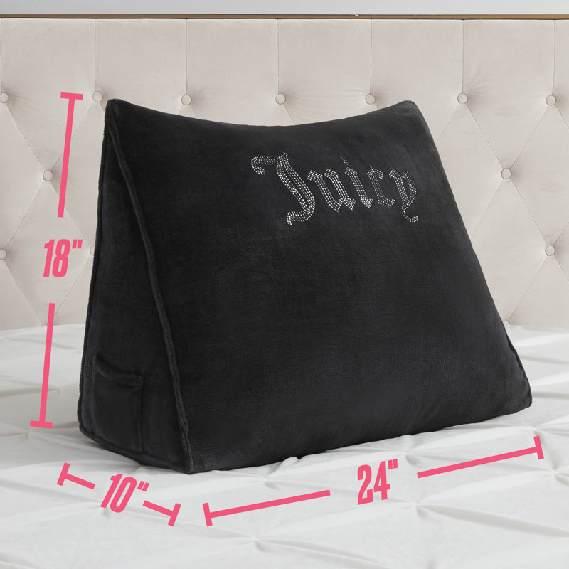 Juicy Couture Rhinestone Wedge Pillow, Black