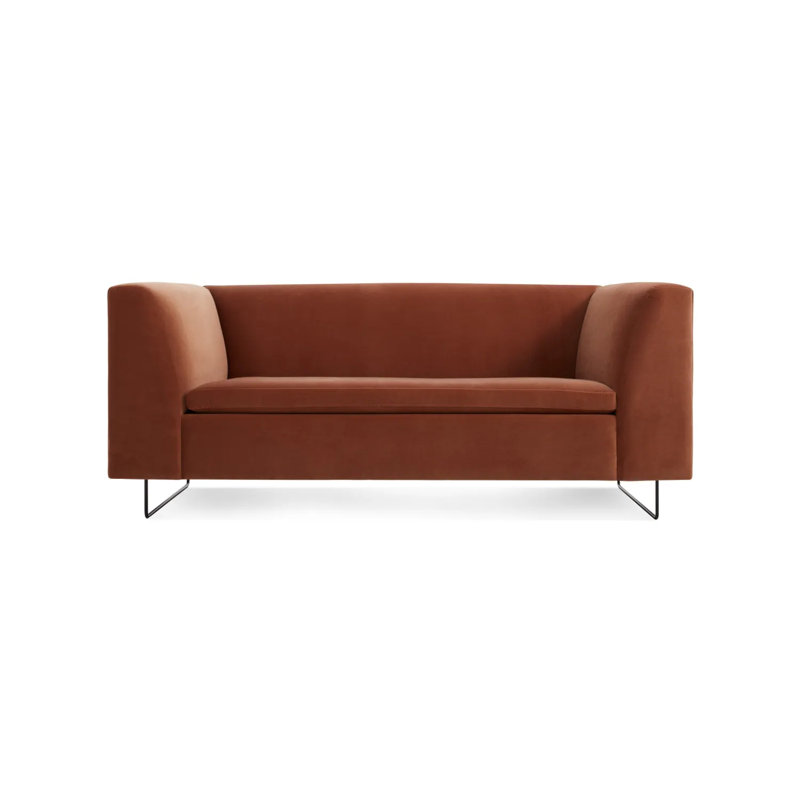 Bonnie Sofa, 29" H x 72" W x 33" D, Copper Velvet Polyester Blend