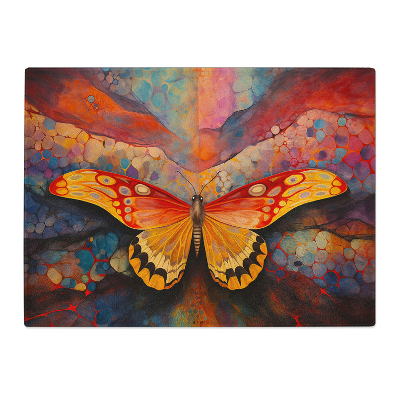 Moth Colour Field  Glass Chopping Board