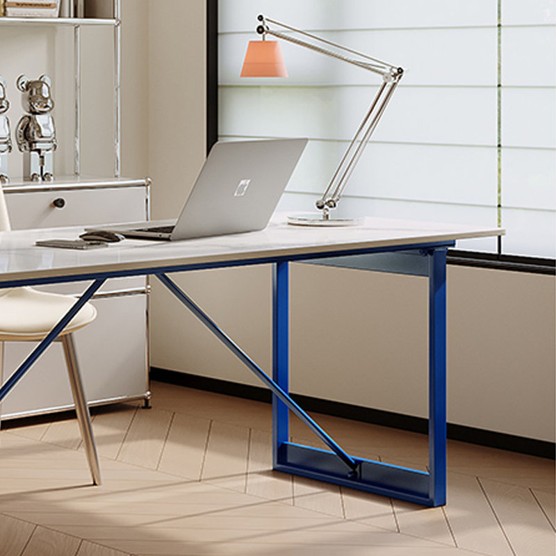 Bureau d'écriture Modern Light, Gris / blanc / bleu, H 29,52 po x l 55,11 po x P 23,62 po