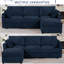 Canapé modulaire en chenille de 84 po avec repose-pieds réversible, canapé moderne avec coussin rembourré, canapé 3 places confortable pour le salon et le bureau-1832654105
