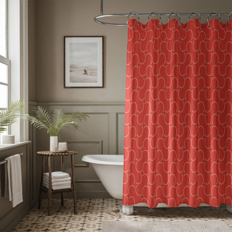 Rideau de douche 1 pièce, H 74 po x l 71 po, Orange