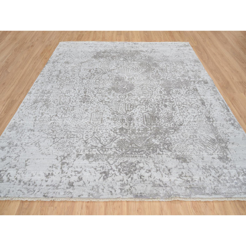 One-of-a-Kind Square 10'0" X 10'0" New Age Square Area Rug in Grey