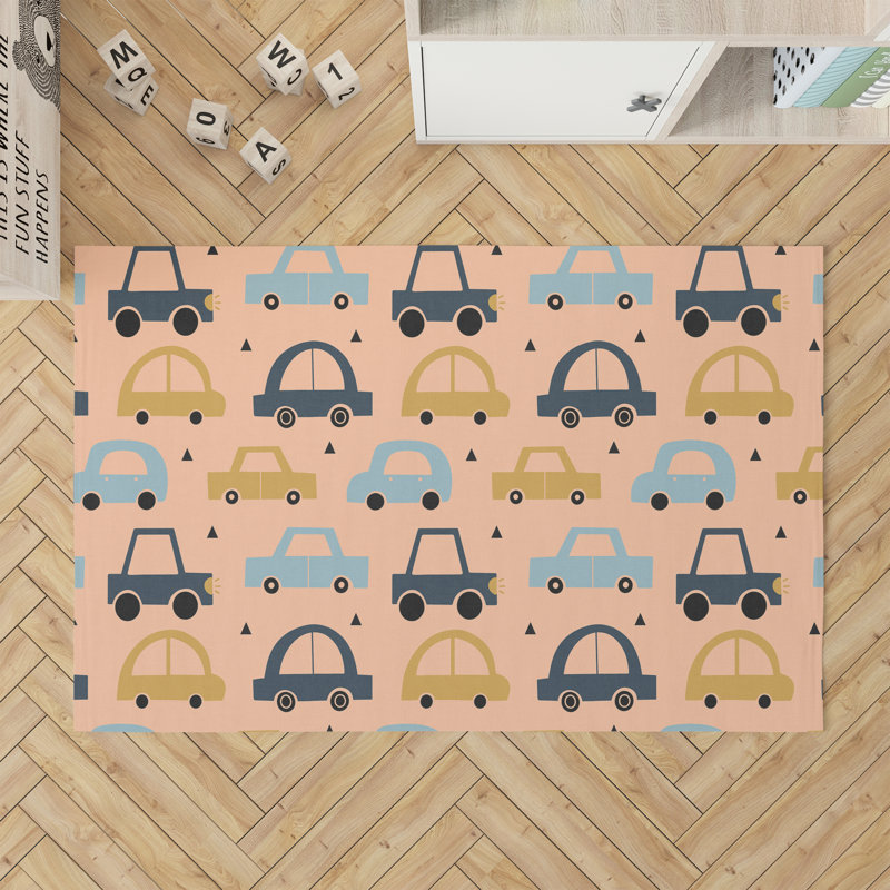 Driveway Colorized Kids Play Mat, Rectangle 2' x 3', Orange