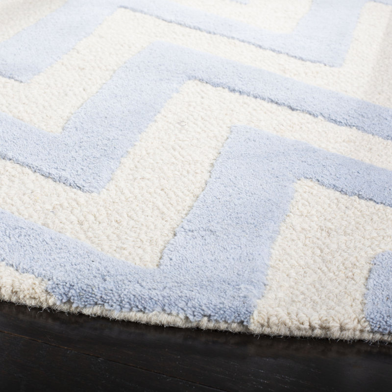 Sanyla Hand Tufted Wool Chevron Rug, Rectangle 5' x 8'