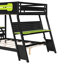 Multifonctionnels lits de jeu en bois avec bureau, vert