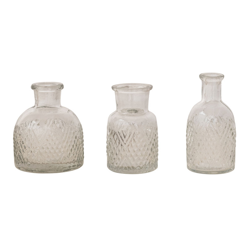 Pressed Glass Vase Set